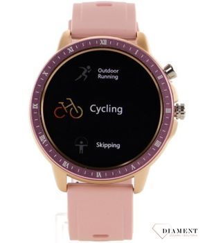 Smartwatch damski Hagen na różowym pasku HA-S02. informacja o dystansie, krokach, spalonych kaloriach, pomiar tętna, ciśnienia krwi, tlenu we krwi, funkcje sportowe, interfejs wyszukiwania 10.jpg